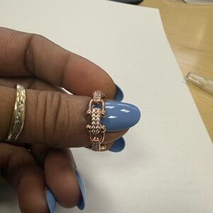 Rose Gold Pave Link Open Band Ring - Women's Fashion Jewelry CZ